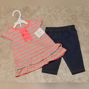 Carter's 2 piece 9 month old Watermelon/bright pink outfit